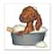 Stupell Industries Dachshund in Tin Tub Bubble Bath Country Pet,12" x 12"